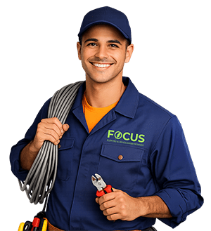 Monteur met focus logo